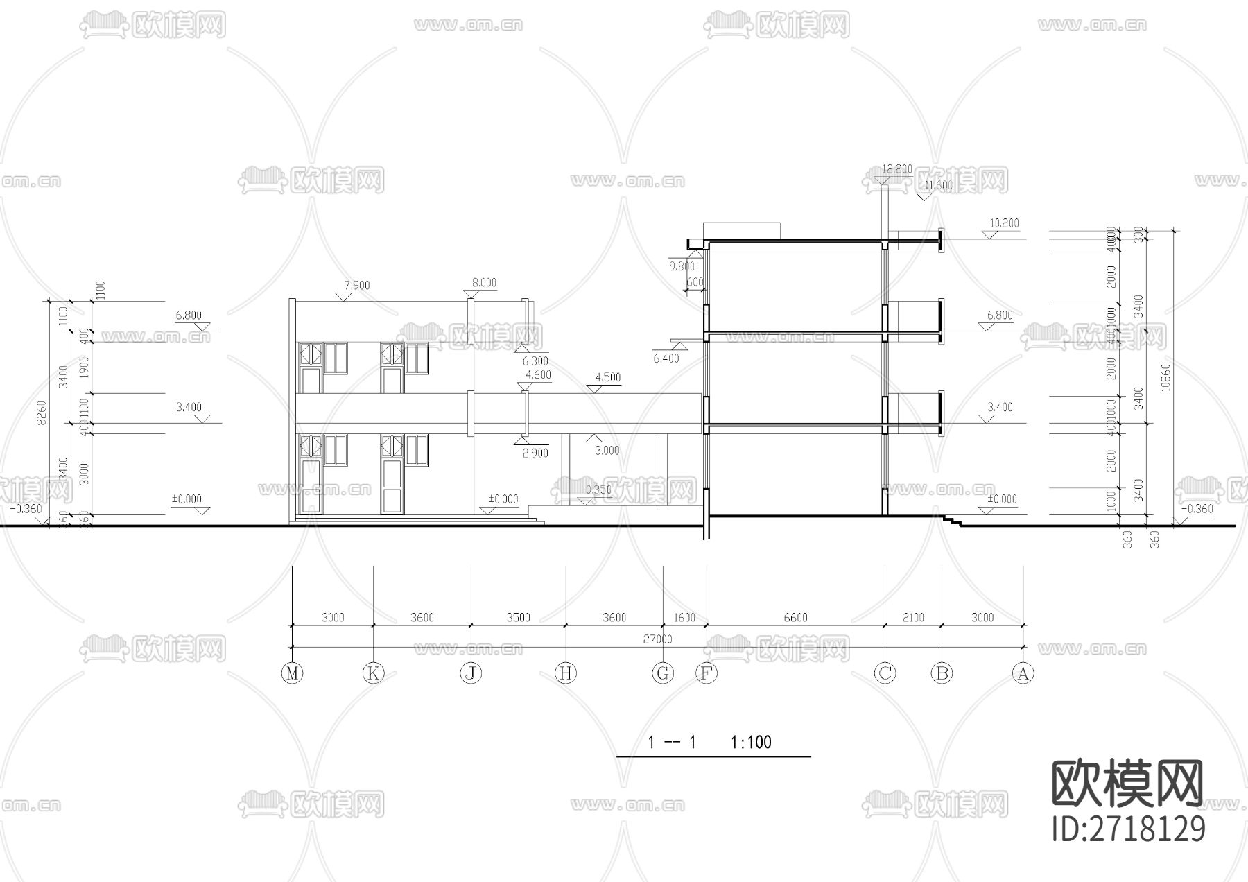 小学总图及教学楼建筑cad施工图下载（渲染图5）