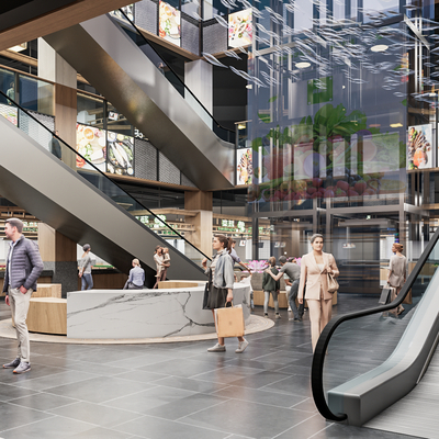  现代商场su模型 