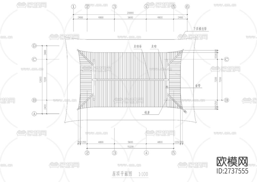 天王殿全套建筑結(jié)cad施工圖下載(渲染圖3)