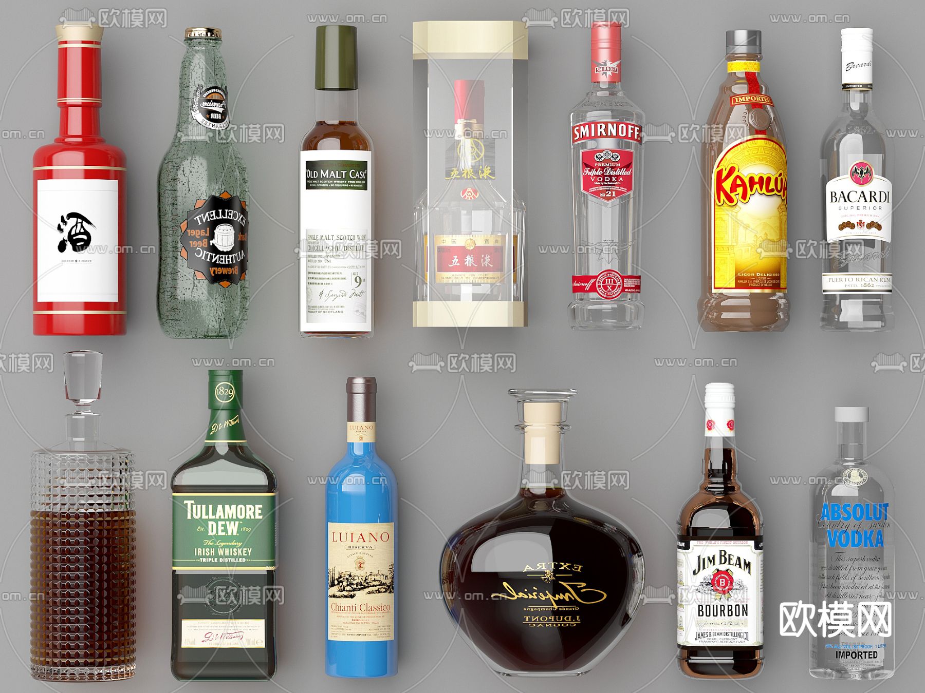 酒 酒瓶 酒水饮料 白酒su模型下载（渲染图1）