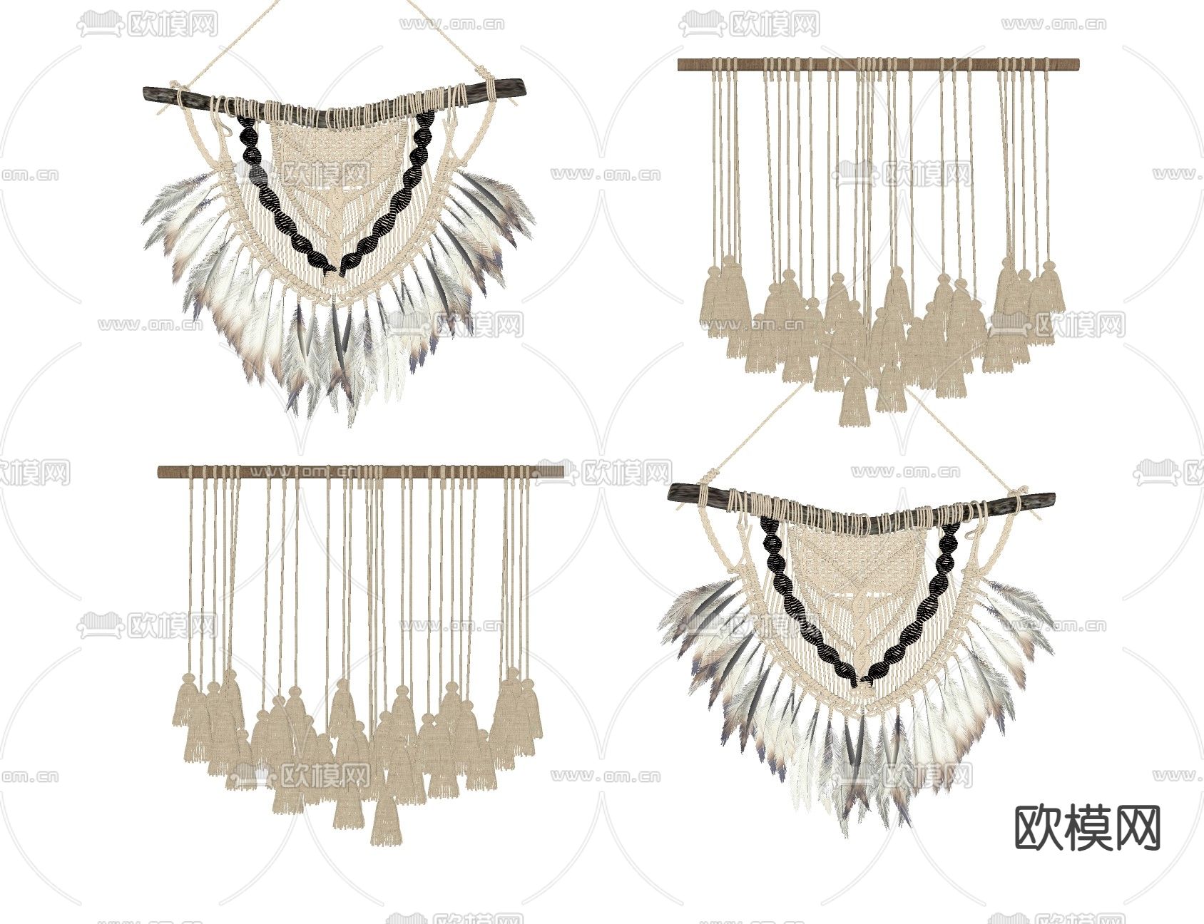 编织墙饰 毛线墙饰su模型下载（渲染图2）