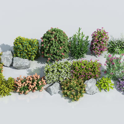  花草花卉植物堆su模型 