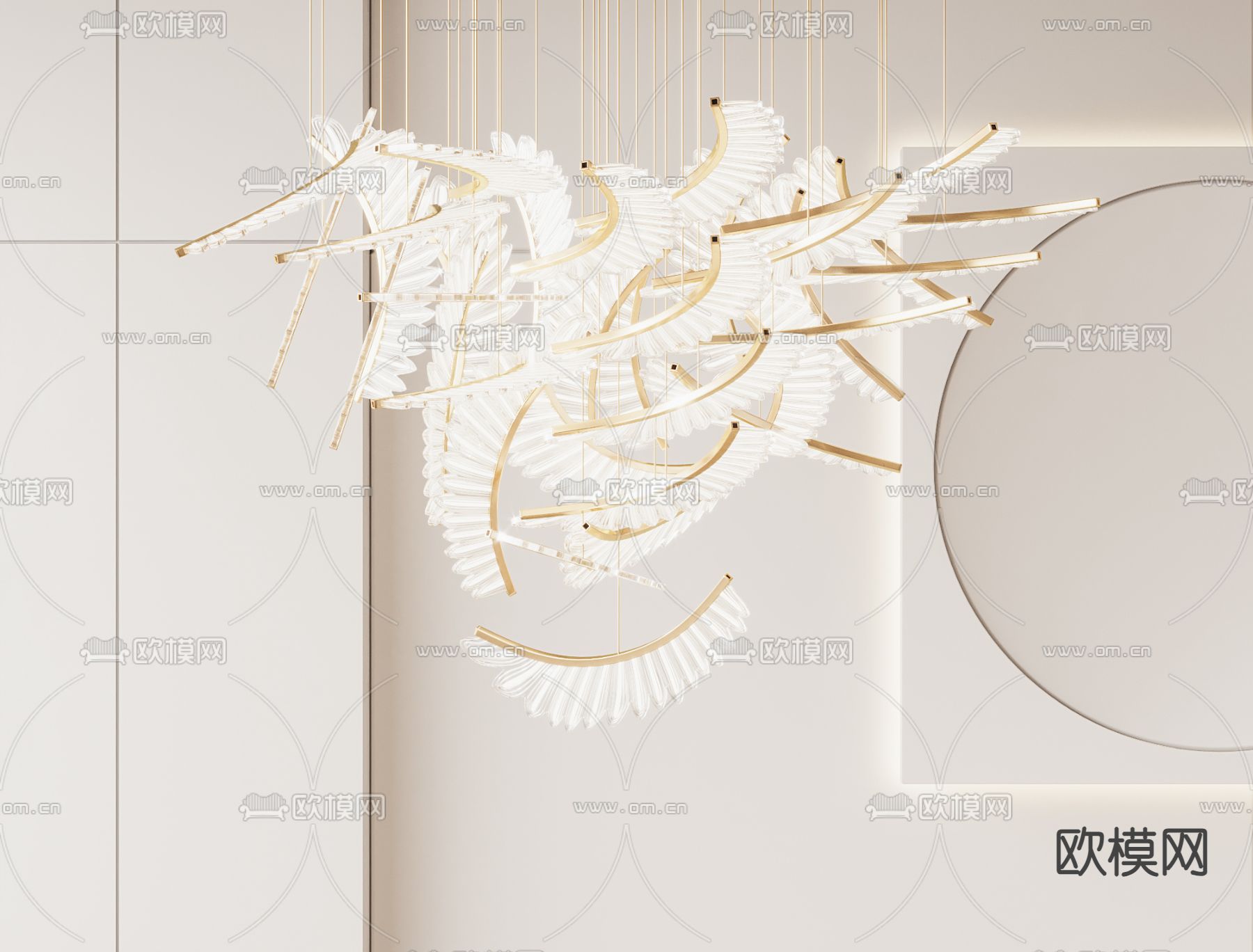 艺术吊灯 装饰灯 大堂灯3d模型下载