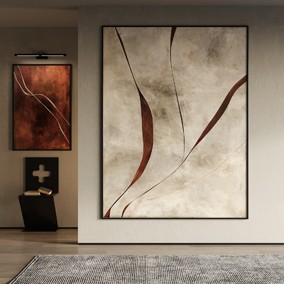  侘寂风装饰画su模型 