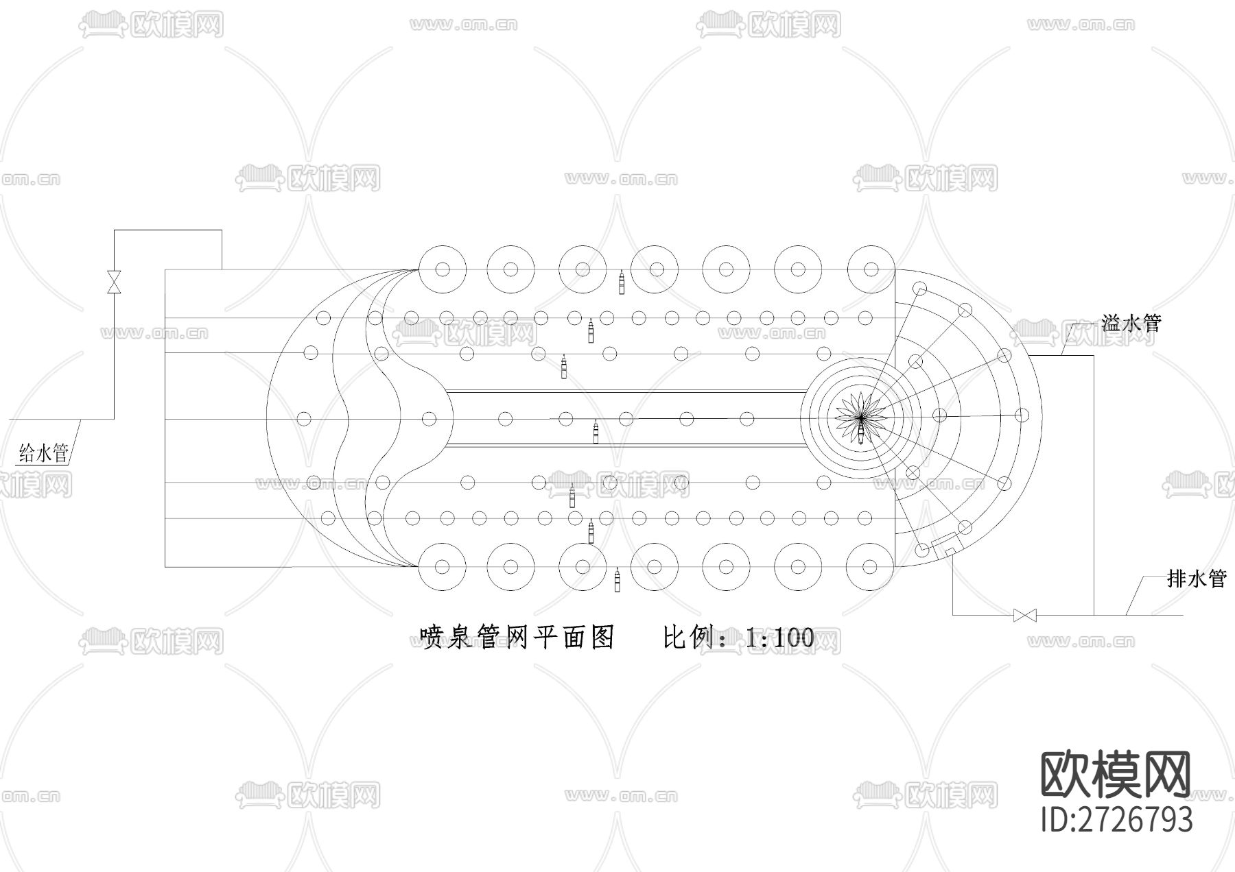 喷泉cad大样详图下载（渲染图1）