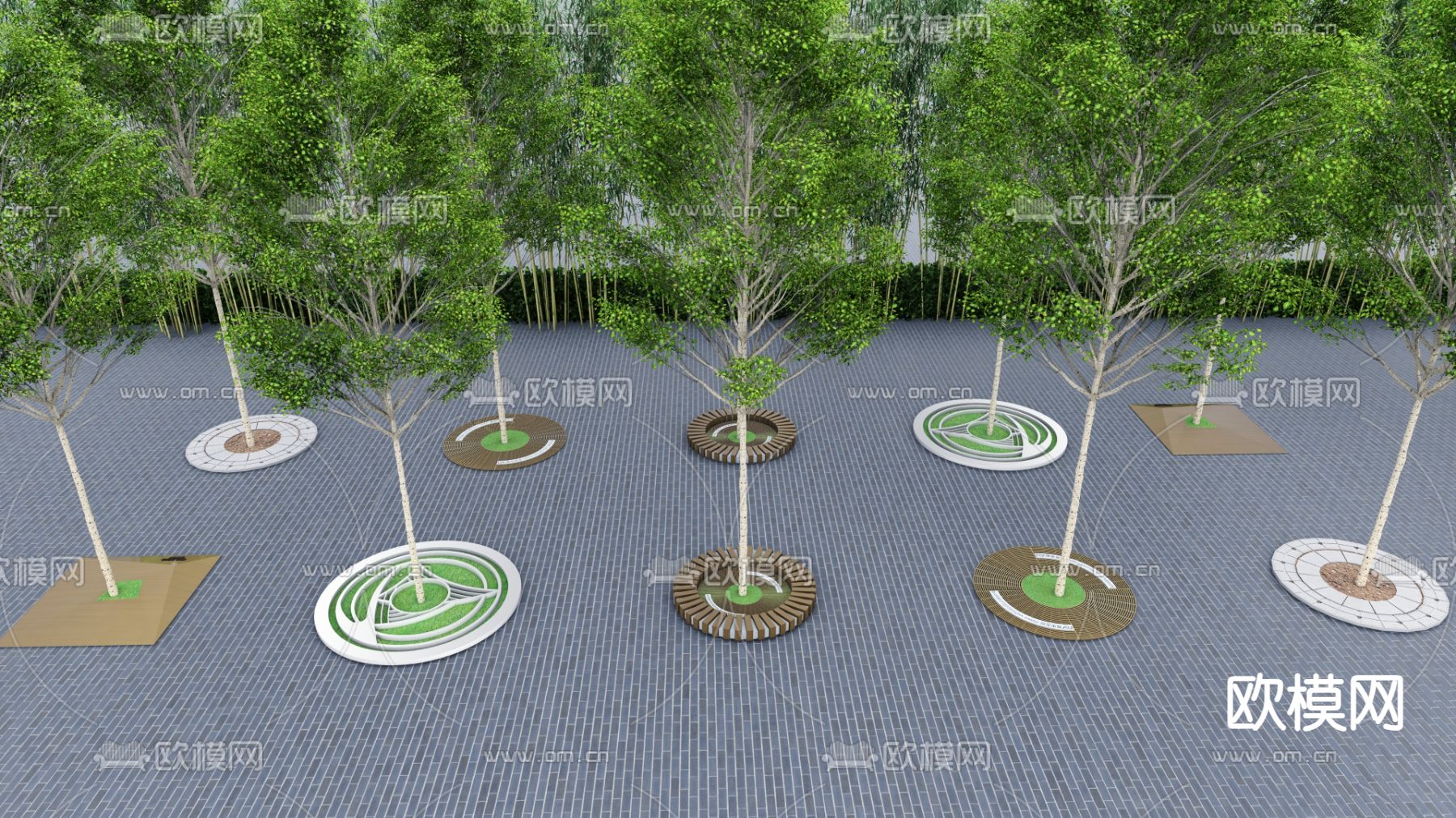 生态树池 树篦子 雨水篦子su模型下载（渲染图1）