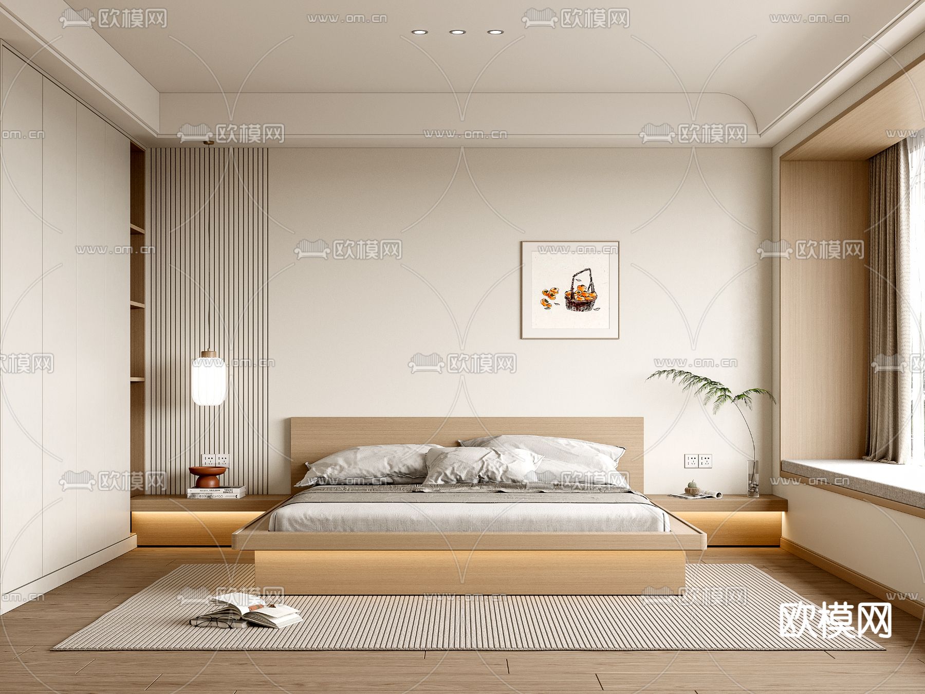 日式卧室 主人房3d模型下载