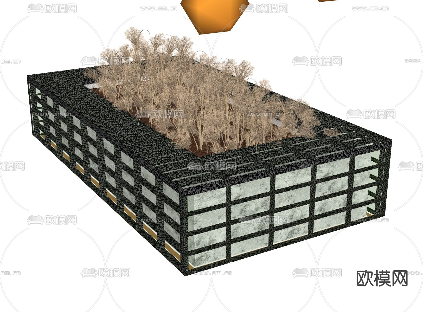 植物花槽花坛su模型下载（渲染图2）