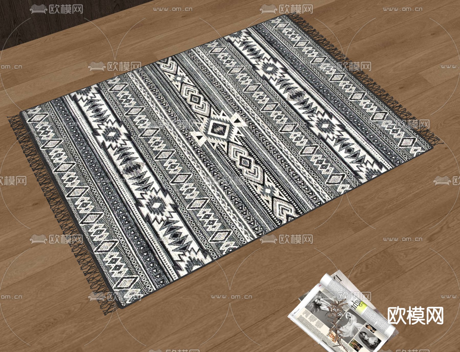 方毯 地毯su模型下载（渲染图2）