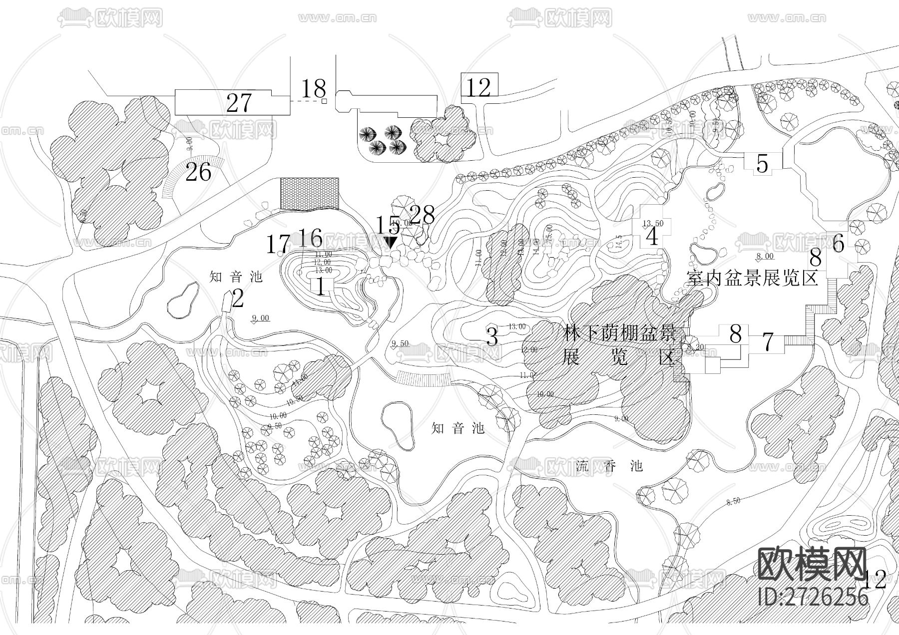 盆景园CAD施工图下载（渲染图3）