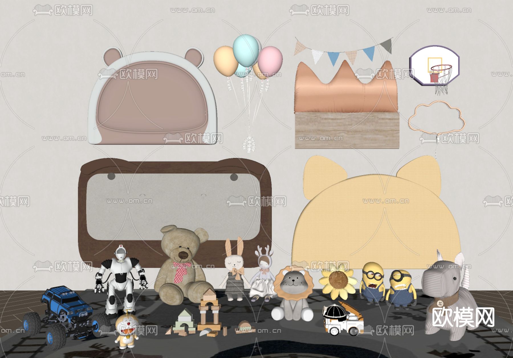 儿童玩具su模型下载（渲染图2）