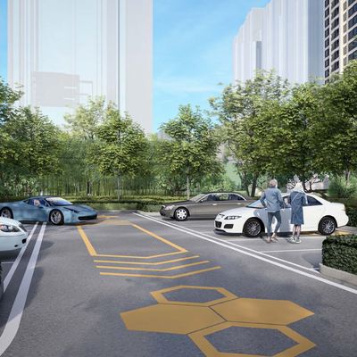  停车场 停车位su模型 