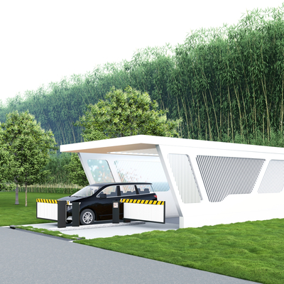  停车场门闸 车库入口su模型 