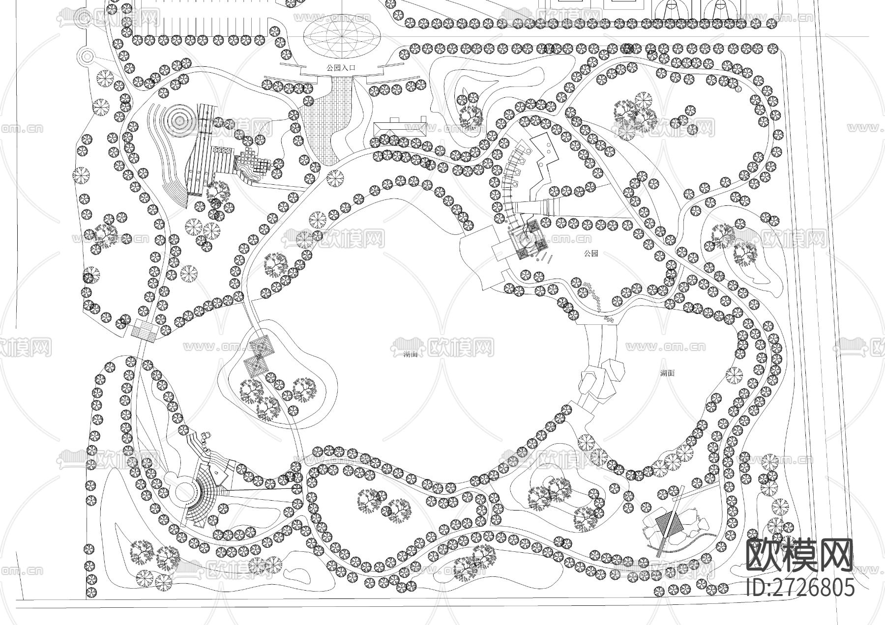 中心小学cad平面图下载（渲染图2）