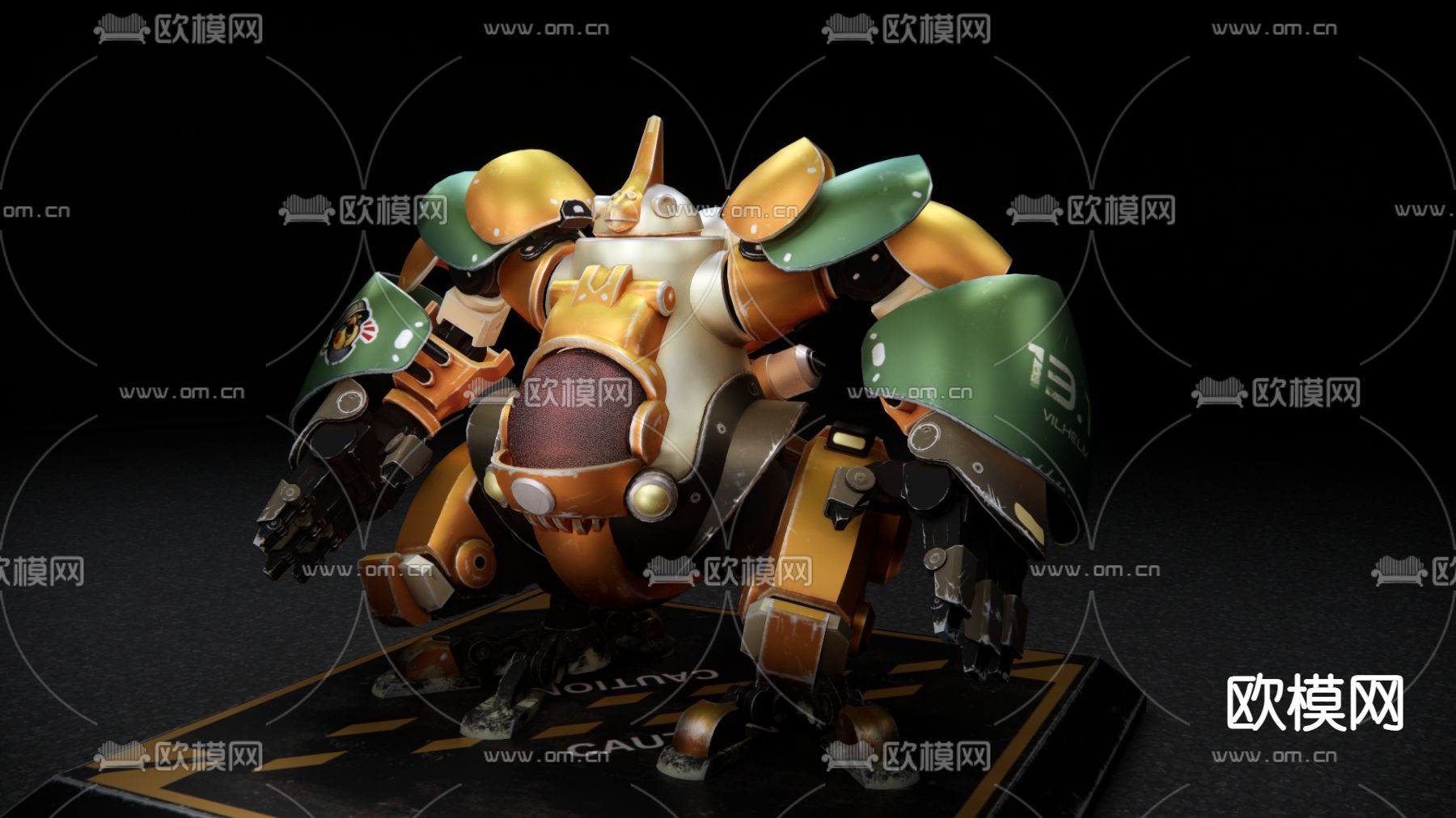 科技感作战机甲 机器人 玩具su模型下载（渲染图2）