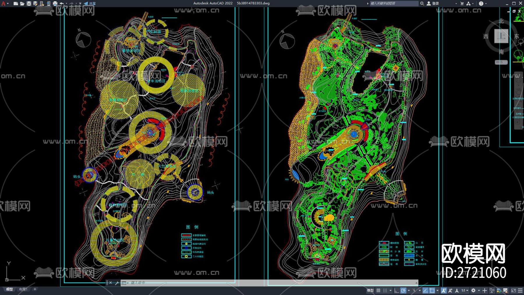 小岛公园景观设计cad施工图下载（渲染图2）
