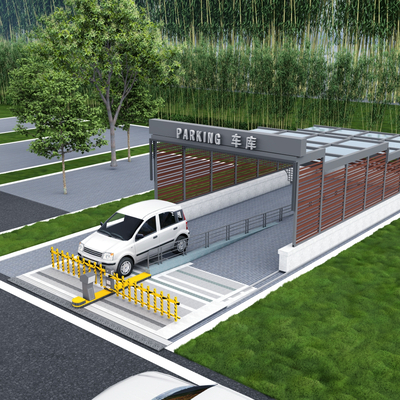  停车场门闸 车库入口su模型 