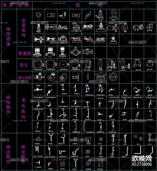 給排水規(guī)范符號(hào)cad圖例集下載(渲染圖10)