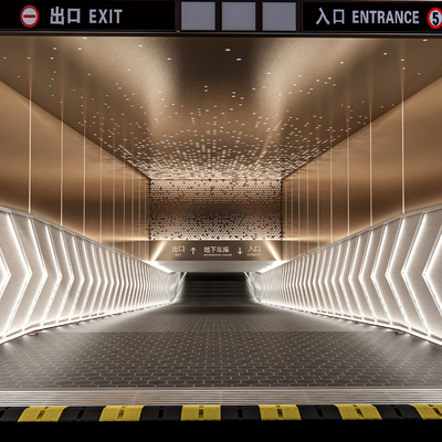  地下车库出入口su模型 