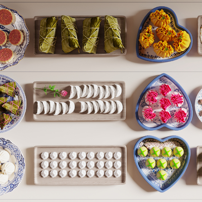  中式食物 饺子 包子su模型 