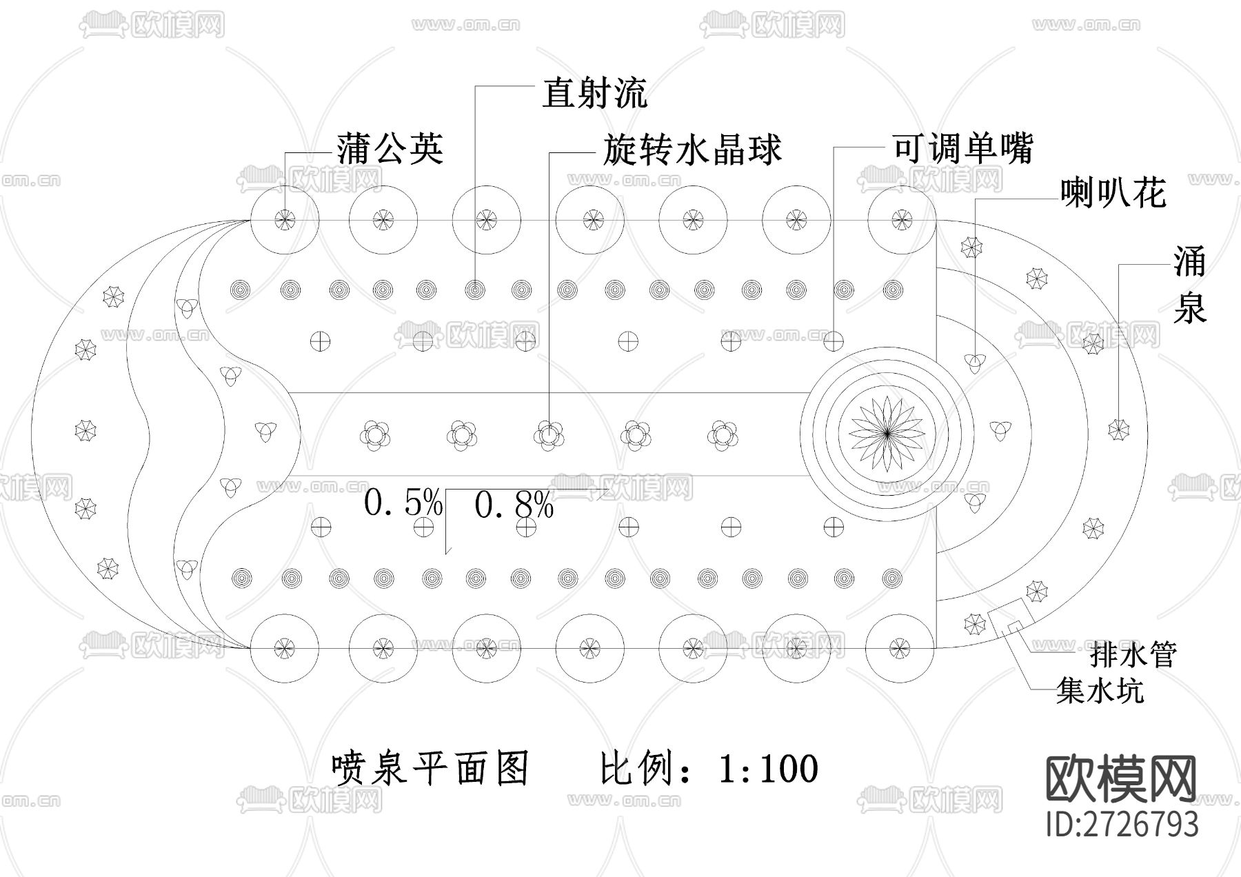 喷泉cad大样详图下载（渲染图3）