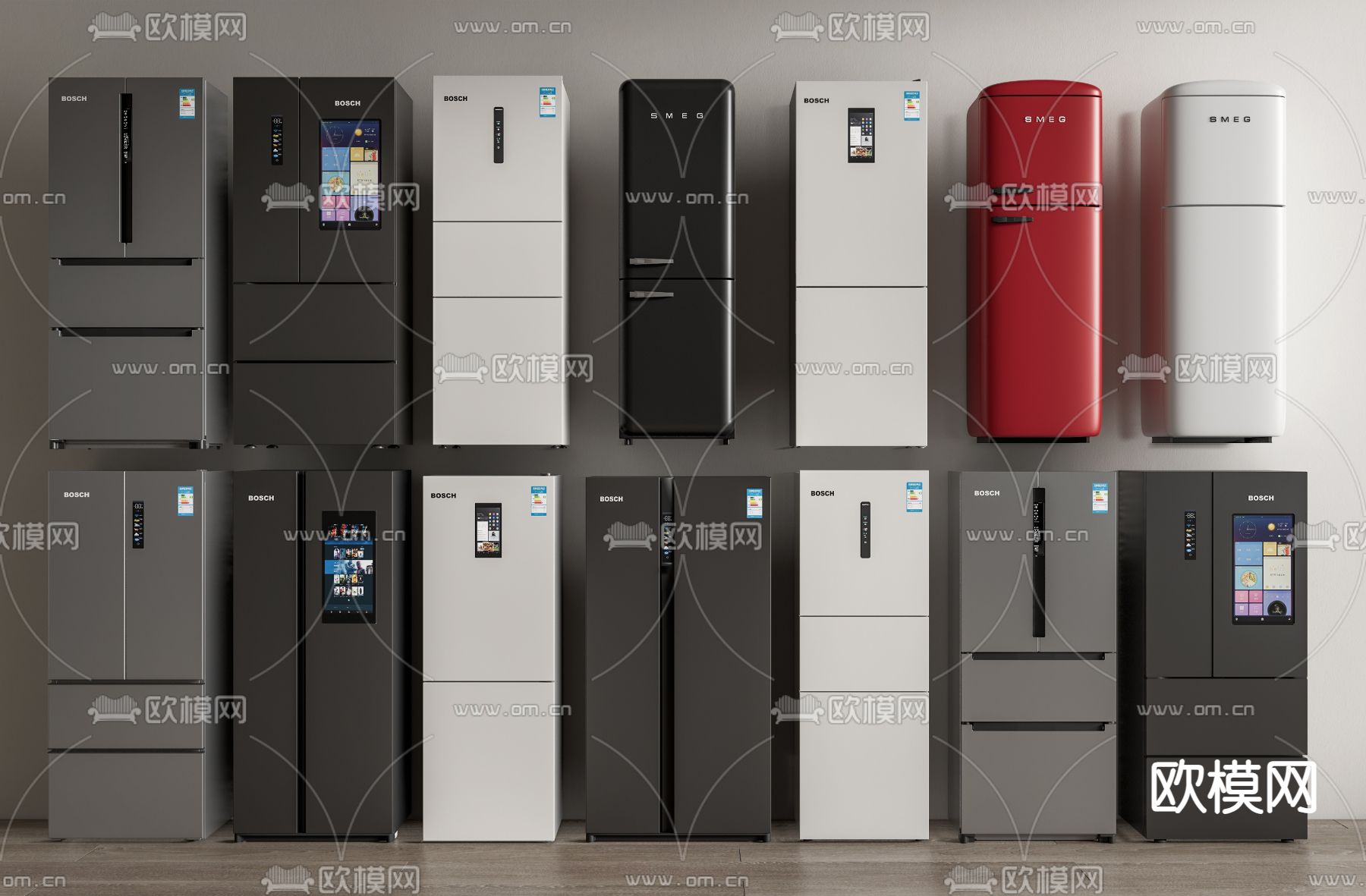 冰箱 小冰柜su模型