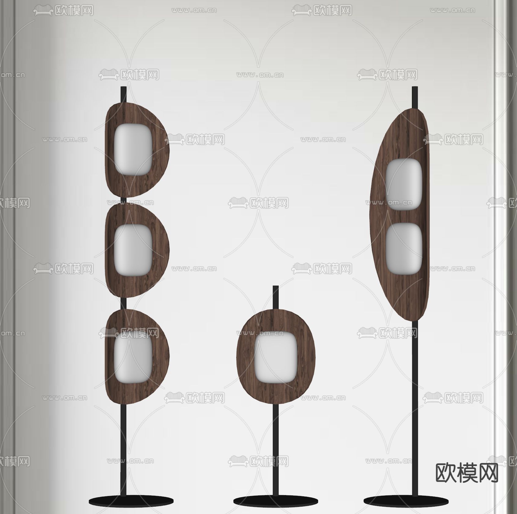 侘寂风落地灯su模型下载（渲染图1）