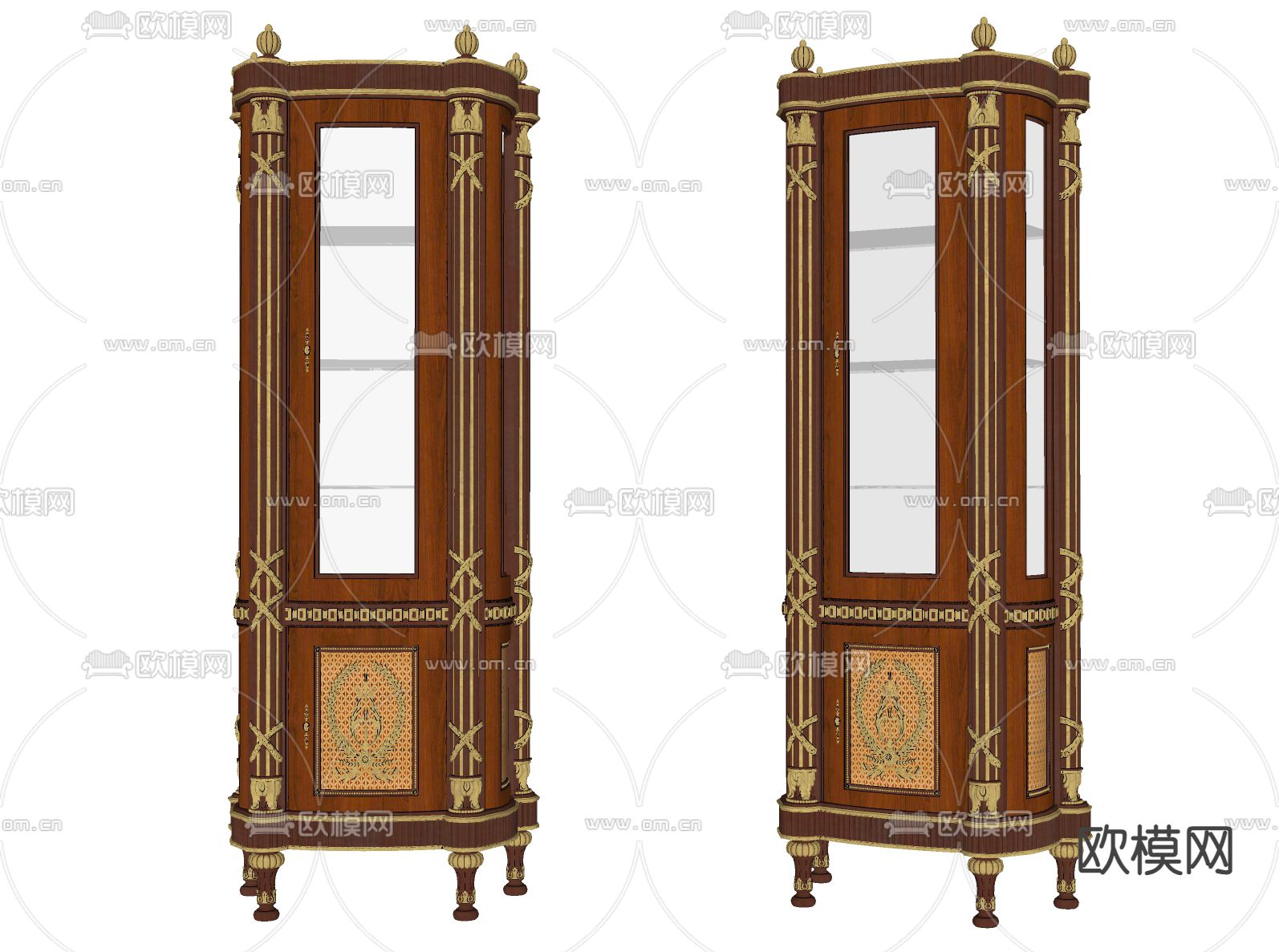 欧式古典酒柜su模型下载（渲染图2）