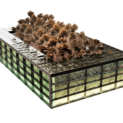  植物花槽花坛su模型 