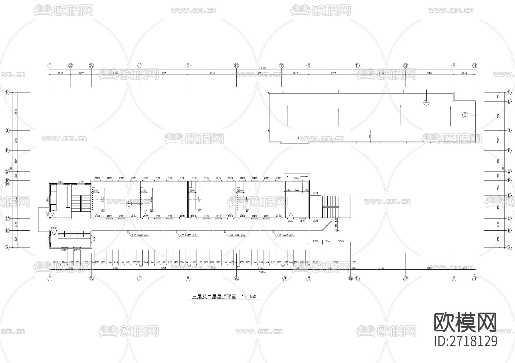 小学总图及教学楼建筑cad施工图下载（渲染图3）