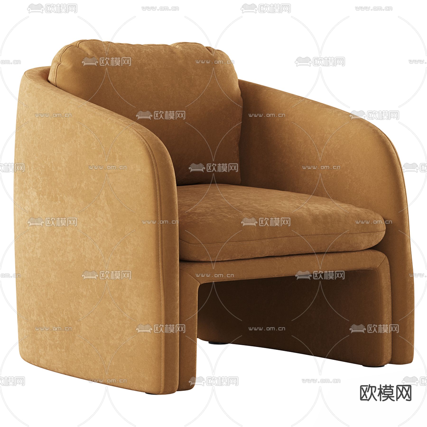 黄色沙发椅3d模型下载（渲染图3）