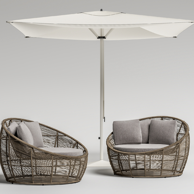 Tamarin户外沙发 藤编沙发su模型