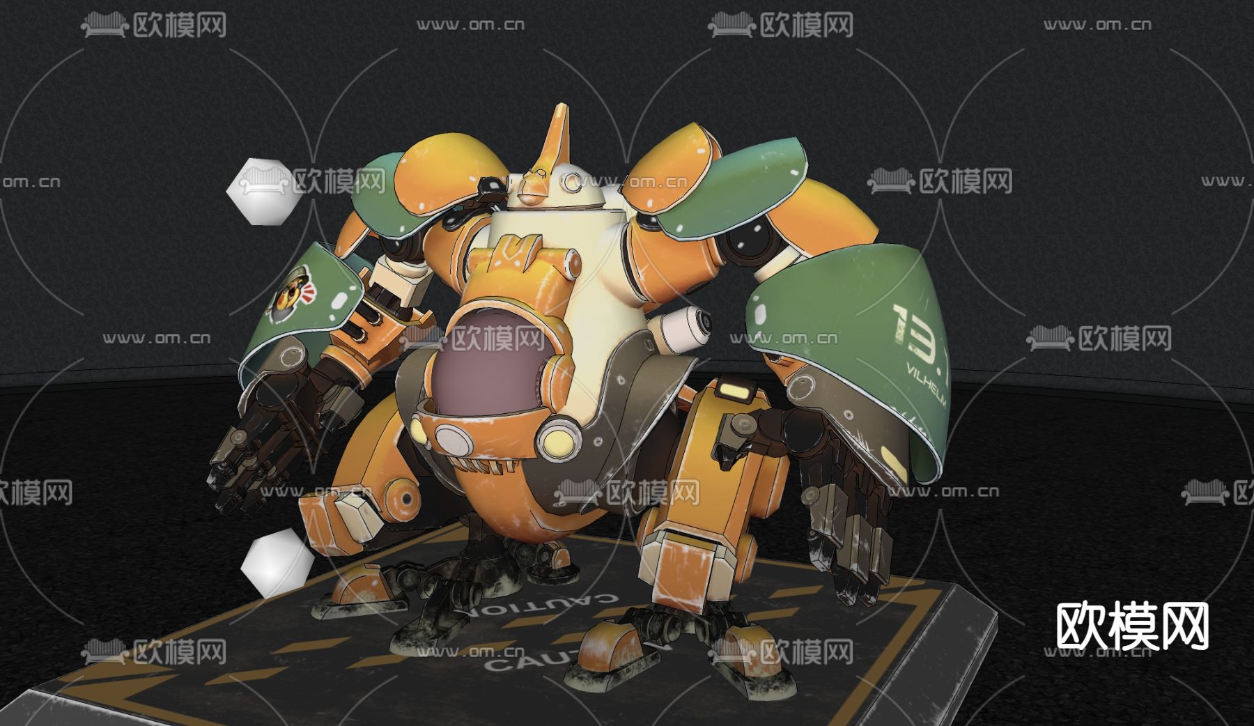 科技感作战机甲 机器人 玩具su模型下载（渲染图4）