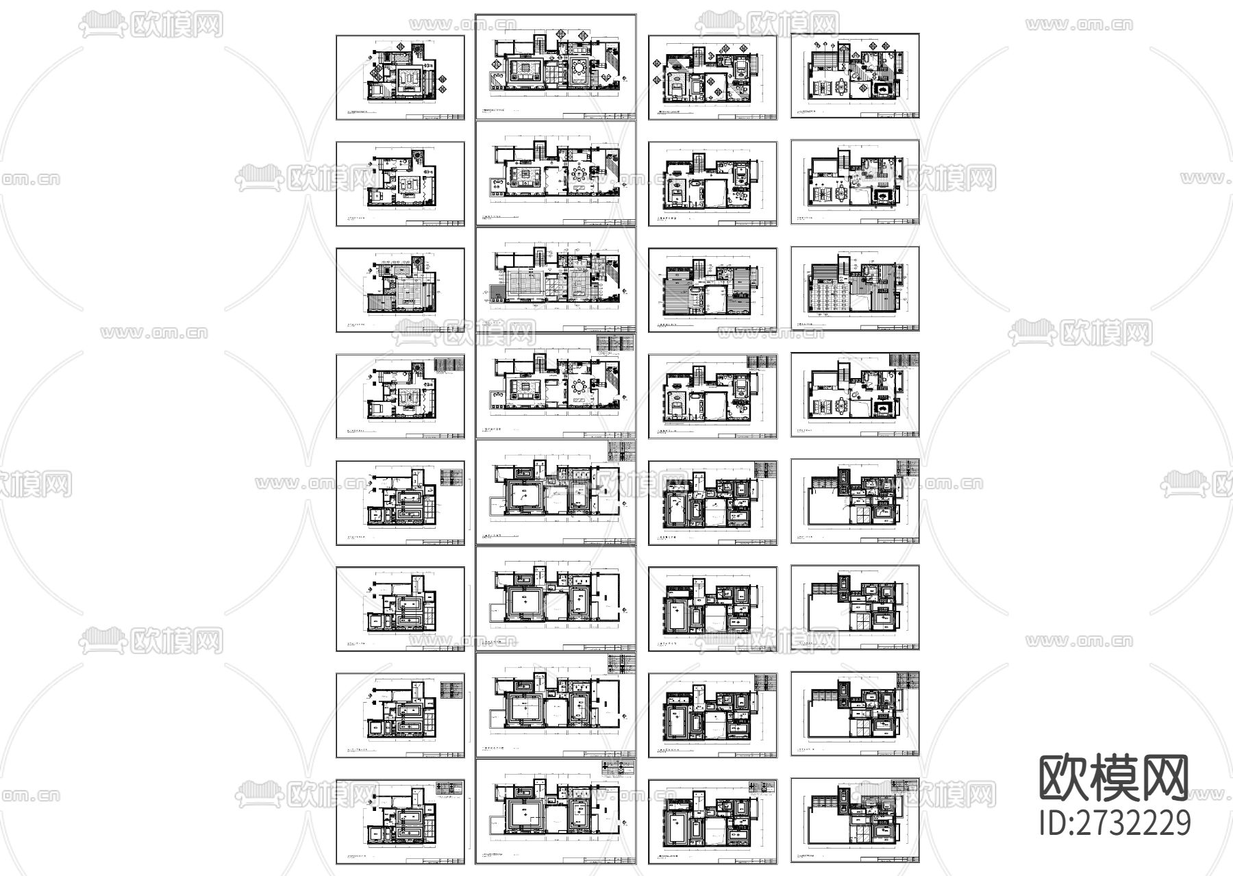 四层别墅cad施工图下载（渲染图10）