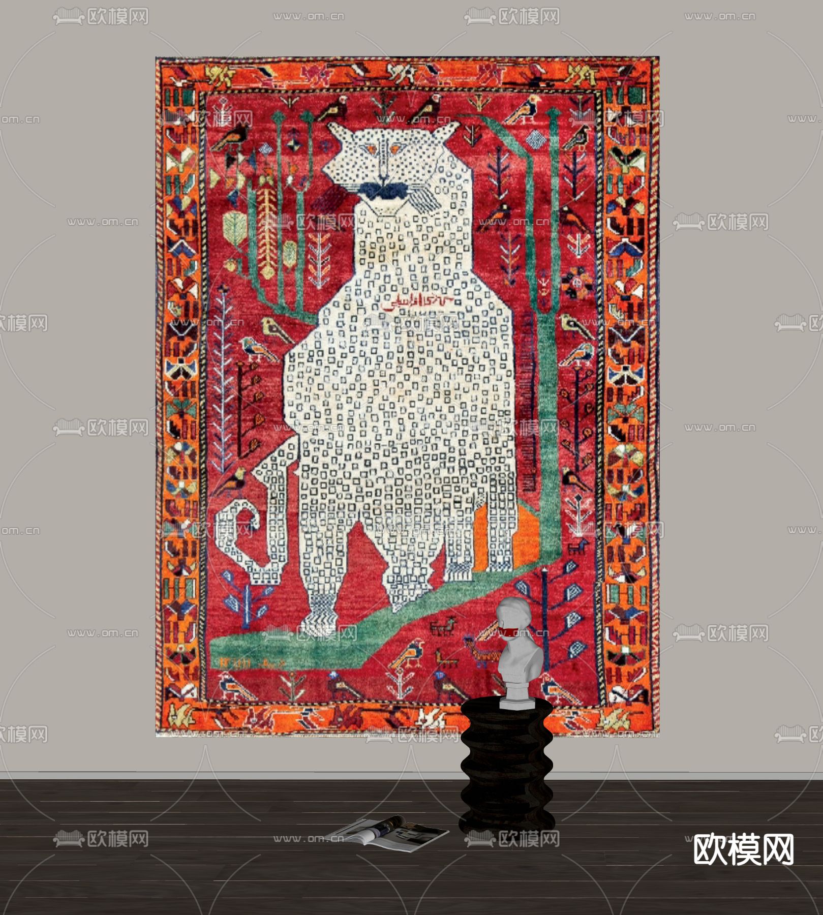 美式地毯su模型下载（渲染图2）