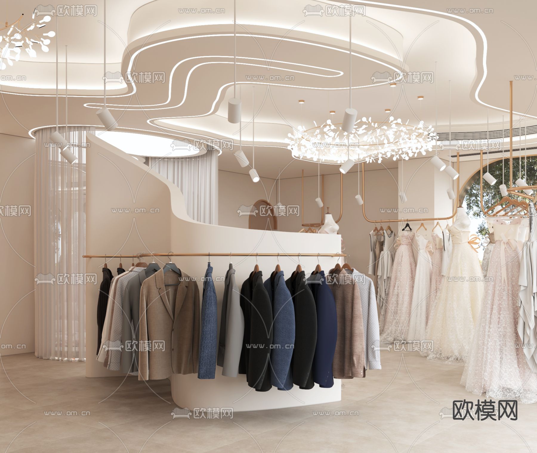 轻奢婚纱店3d模型下载（渲染图2）