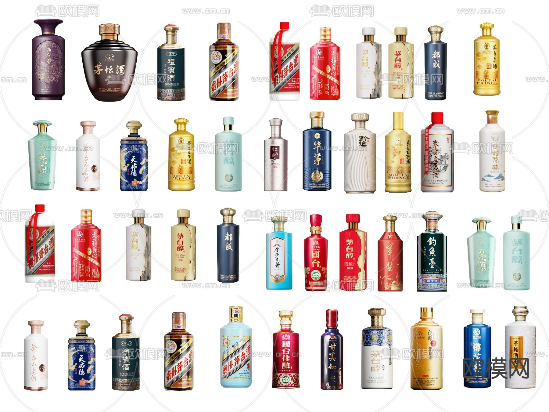 酒瓶 酒坛 酒罐 白酒su模型下载（渲染图1）