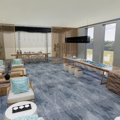  新中式茶馆 茶楼su模型 