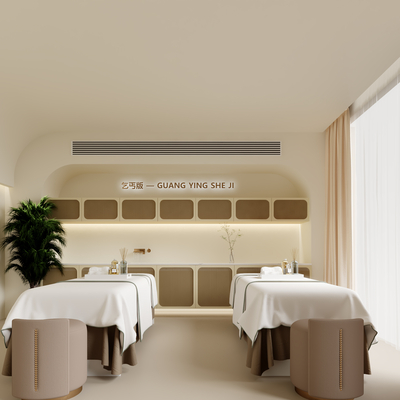  现代spa护理房su模型 