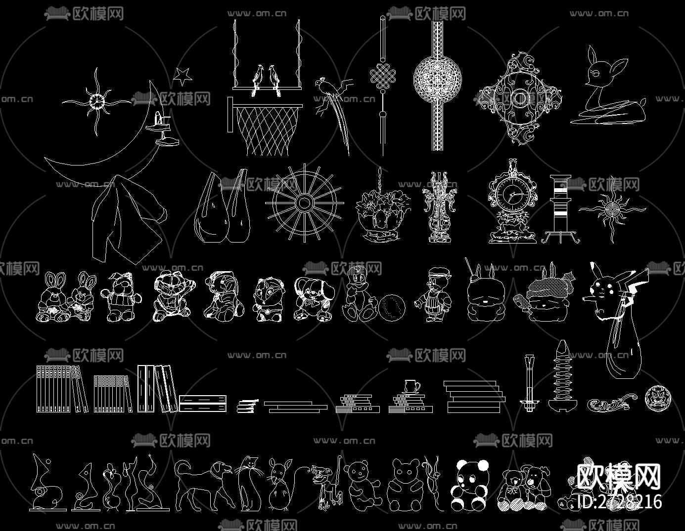 工艺品CAD图库下载（渲染图5）