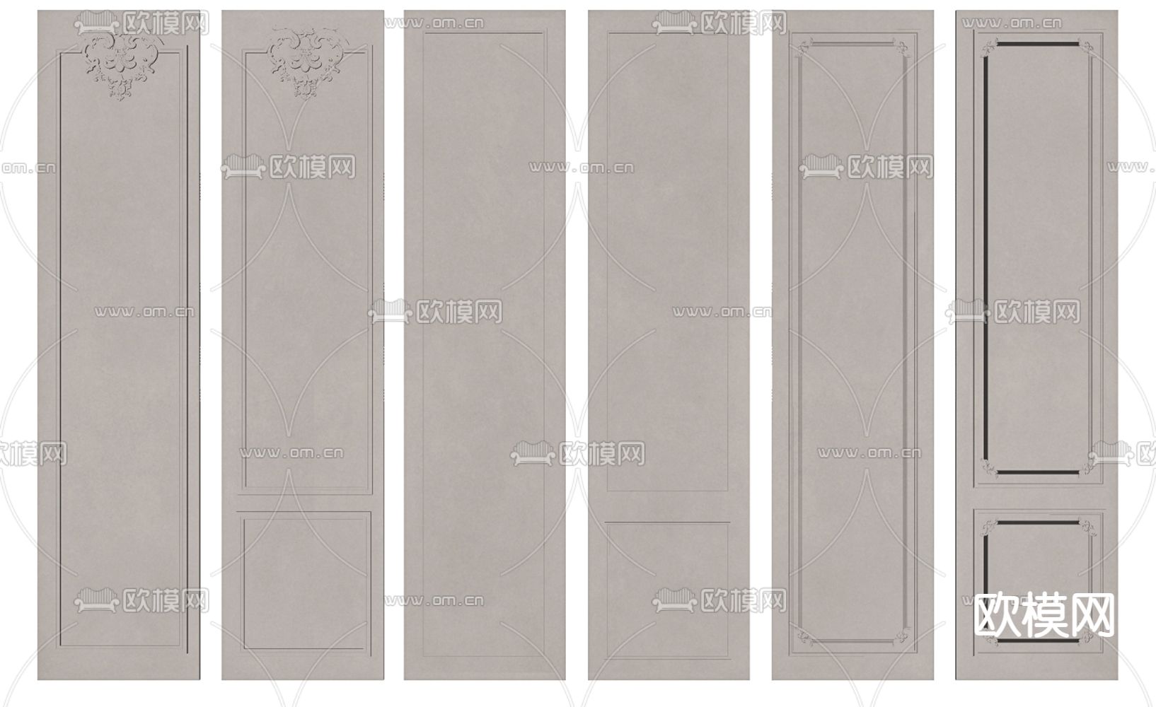 法式护墙板su模型下载（渲染图2）