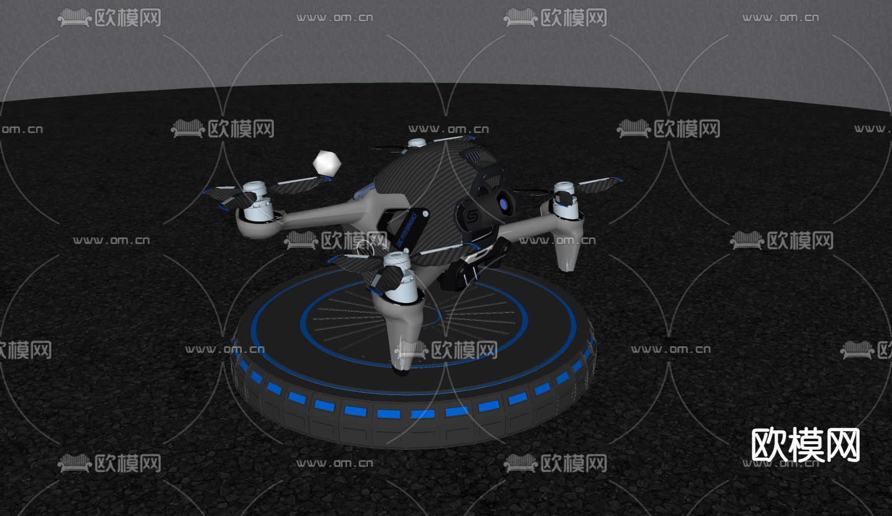 科技感无人机su模型下载（渲染图3）