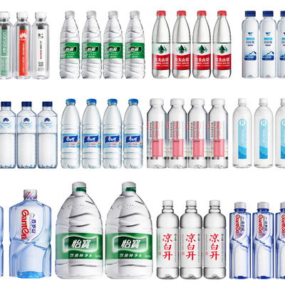  矿泉水 苏打水 瓶装水 桶装水su模型 