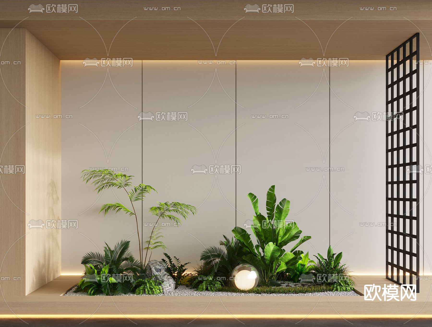 室内造景 植物堆3d模型下载