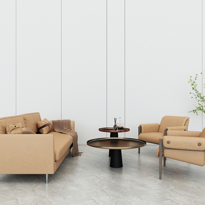  办公沙发 洽谈沙发su模型 