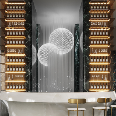  现代酒吧台su模型 