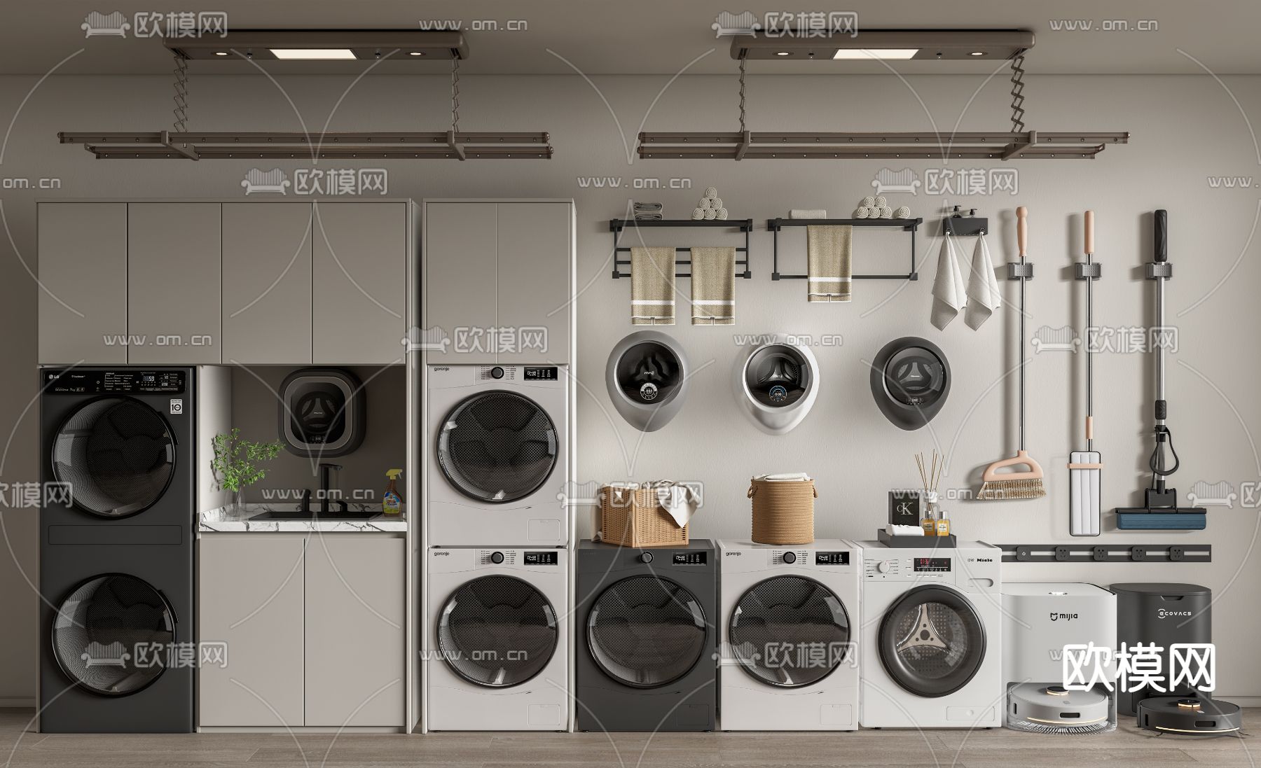 洗衣机 烘干机 凉衣架3d模型下载