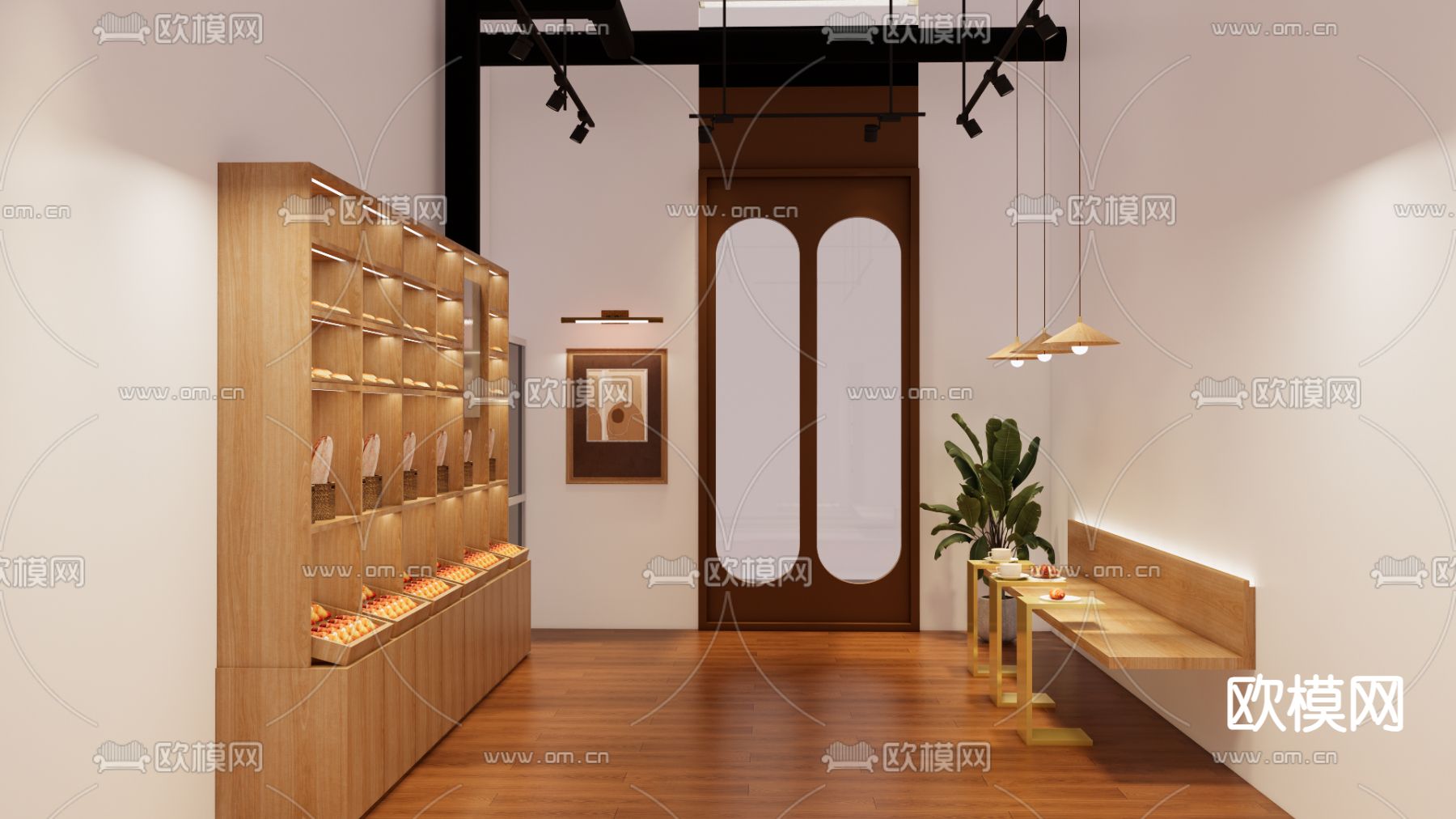 现代面包店su模型下载（渲染图3）