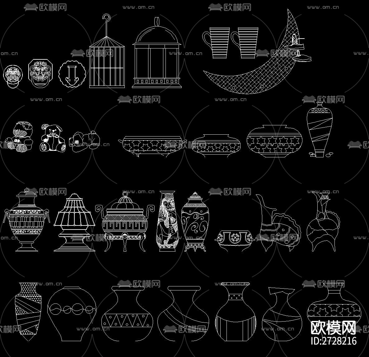 工艺品CAD图库下载（渲染图4）