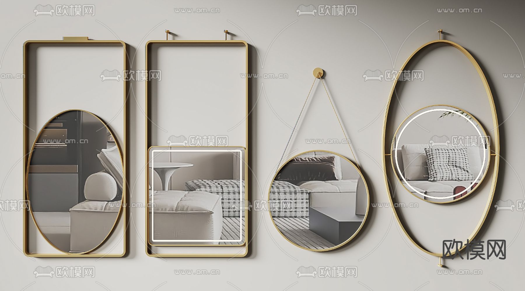 镜子 装饰镜3d模型下载